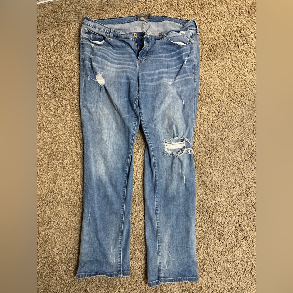 Distressed Blue Boyfriend Jeans